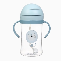 Поильник - непроливайка детский с силиконовой трубочкой и грузиком, от 9 мес., 350 мл., с ручками, цвет голубой, Крошка Я Поильник - непроливайка детский с силиконовой трубочкой и грузиком, от 9 мес., 350 мл., с ручками, цвет голубой, Крошка Я