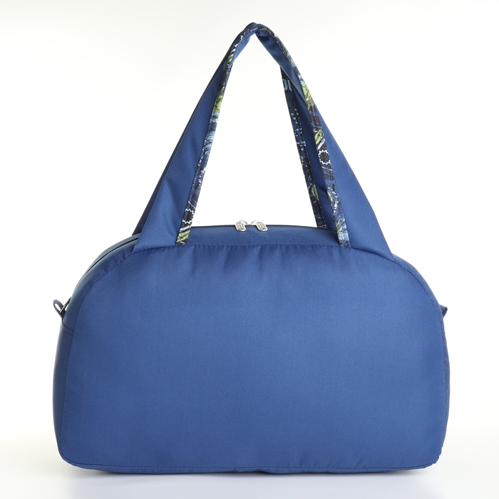 Сумка спортивная на молнии, наружный карман, длинный ремень, средний размер, цвет синий