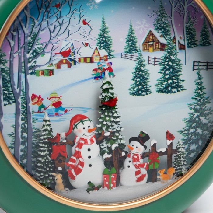 Фигура светодиодная &laquo;Зимнее сияние&raquo;, 20.9х21.3х8.5 см, музыка, батарейки ААх3 (не в комплекте), USB, свечение тёплое белое