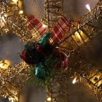 Светодиодная фигура «Снежинка с бусинами» 50 см, металл, 220 В, свечение тёплое белое Светодиодная фигура «Снежинка с бусинами» 50 см, металл, 220 В, свечение тёплое белое