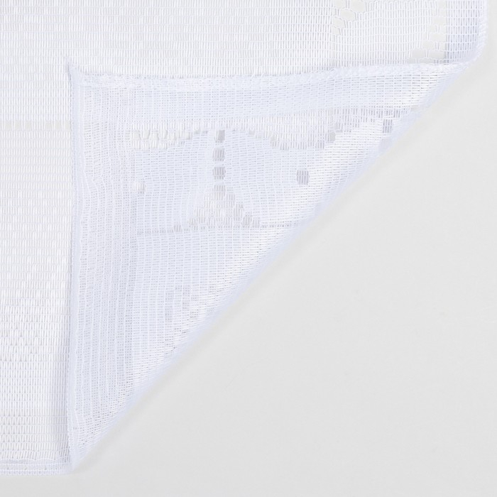 Тюль на кухню без шторной ленты, 170х167 см, цвет белый, 100% полиэстер