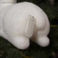 Светодиодная фигура &laquo;Олень&raquo; 25 &times; 29 &times; 13 см, флок, батарейки CR2032х2 (в комплекте), свечение тёплое белое