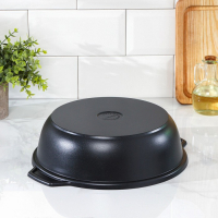 Жаровня &laquo;Традиция&raquo;, 3 л, d=26 см, стеклянная крышка, антипригарное покрытие, цвет чёрный