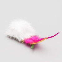 Мышь из натурального меха, 7,5 см, белая Мышь из натурального меха, 7,5 см, белая