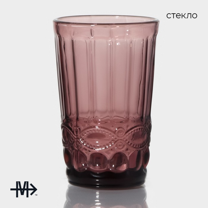 Набор стаканов стеклянных Magistro &laquo;Ла-Манш&raquo;, 350 мл, 8&times;12,5 см, 6 шт, цвет розовый