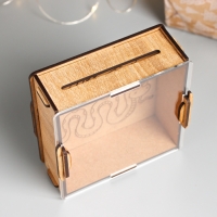 Новогодняя копилка с акрилом "Змея. С Новым годом" 12х12х4 см Новогодняя копилка с акрилом "Змея. С Новым годом" 12х12х4 см