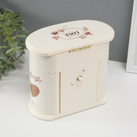 Шкатулка музыкальная механическая "Комод с цветами" белая 17,5.20х11 см