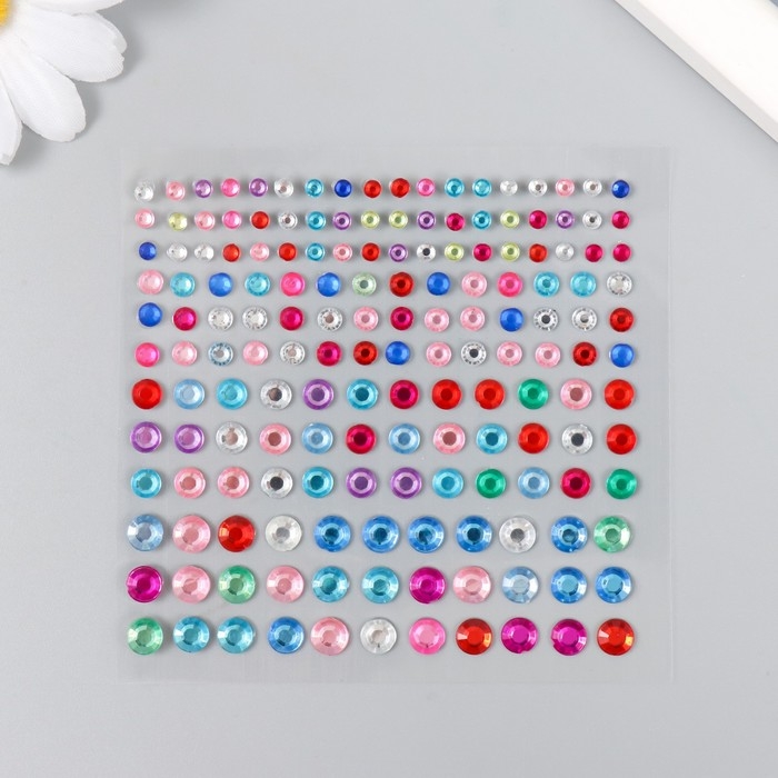 Наклейка пластик стразы "Ассорти блеска" МИКС 11х18,5 см