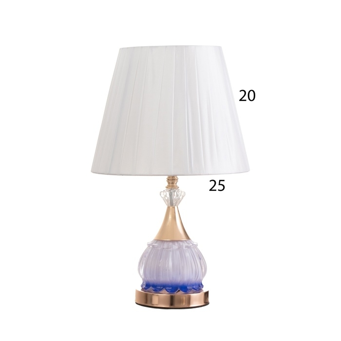 Лампа настольная Лампа настольная "Ева" 1х40Вт Е27 1х4Вт LED золото/синий 25х25х42см