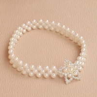 Подхват для штор &laquo;Звезда&raquo;, жемчуг на резинке, d = 4 см, 2 &times; 43 см, цвет белый