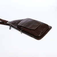 Сумка-слинг мужская из искусственной кожи, цвет тёмно-коричневый Сумка-слинг мужская из искусственной кожи, цвет тёмно-коричневый