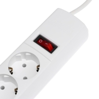 Сетевой фильтр Юнивольт, 4 гнезда, 3 м, 10 А, 2200 Вт, с з/к, белый