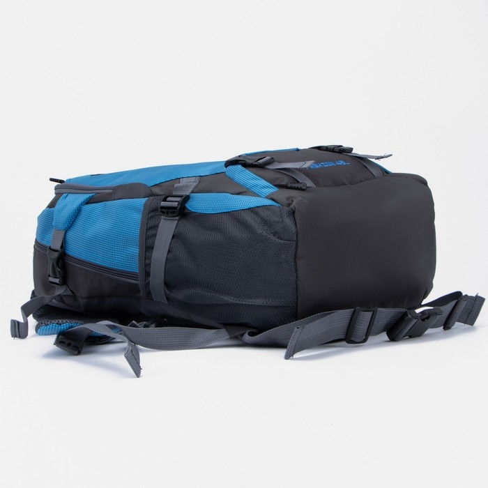 Рюкзак туристический на молнии, 22/27 л, 3 наружных кармана, с расширением, цвет голубой