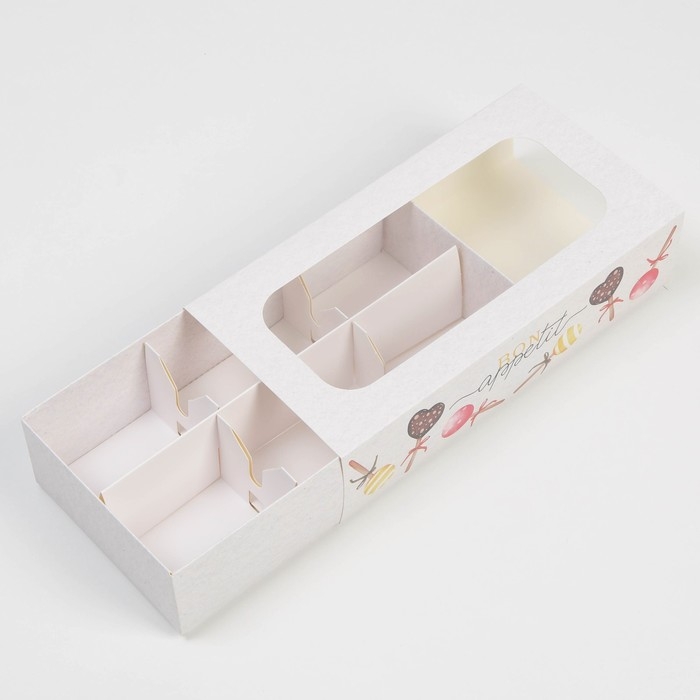 Коробка под 6 конфет, кондитерская упаковка &laquo;Bon Appetit&raquo;, 10.2 х 20 х 5 см