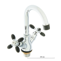 Смеситель для раковины Accoona A9482F, двухрычажный, с гайкой, черный/хром Смеситель для раковины Accoona A9482F, двухрычажный, с гайкой, черный/хром