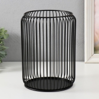 Подсвечник металл на 1 свечу до 13 см "Клетка" чёрный 16,5х16,5х22 см Подсвечник металл на 1 свечу до 13 см "Клетка" чёрный 16,5х16,5х22 см