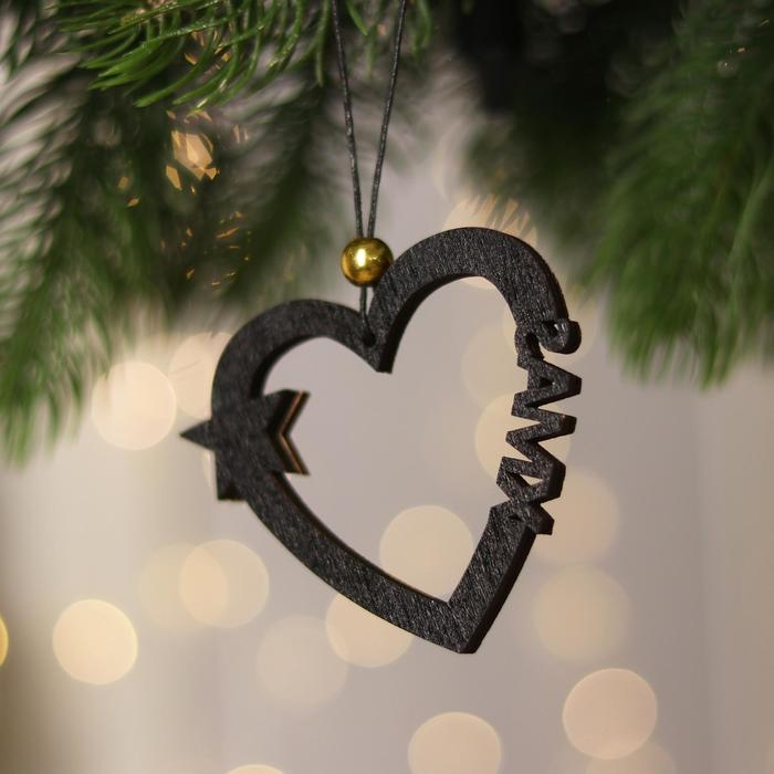 Декоративная подвеска &laquo;Сердце со звездой&raquo;, 8 &times; 18 см