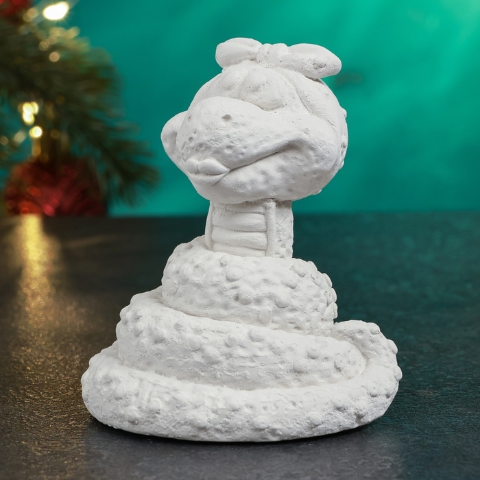 Новый год. Символ 2025. Фигура для раскраски "Змея Марфа" 6х6,5х7,5см