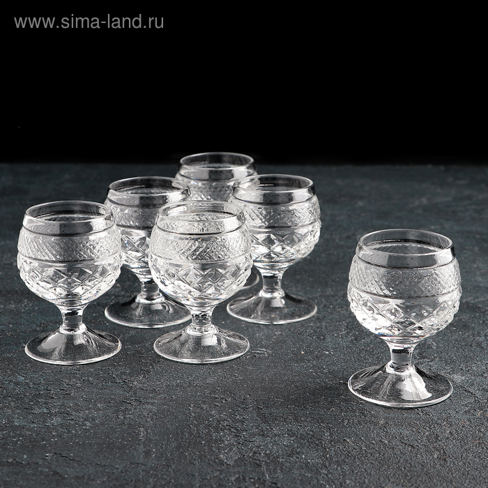 Набор рюмок хрустальных &laquo;Ромбы&raquo;, 50 мл