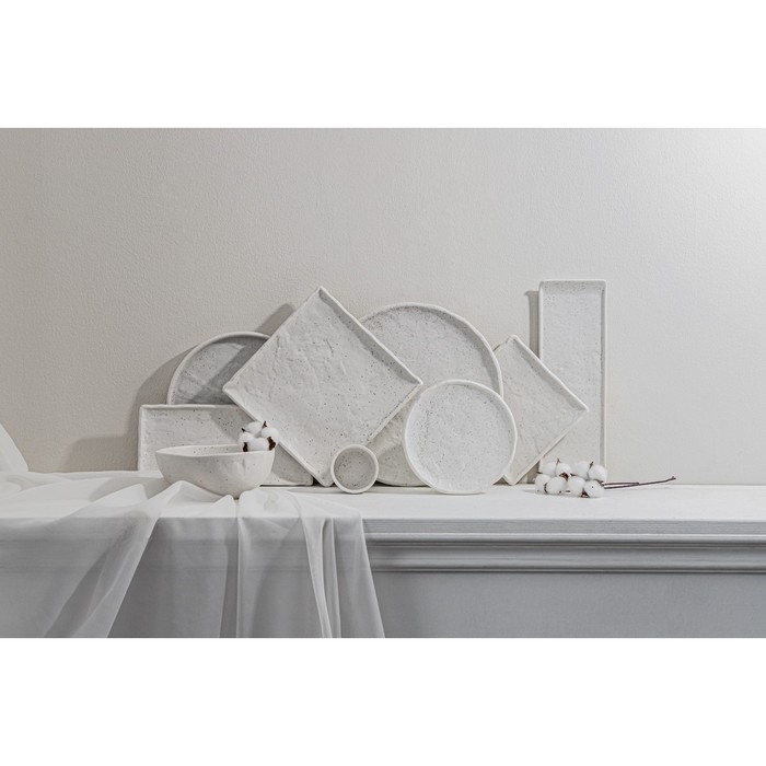 Блюдо фарфоровое для подачи Magistro Slate, 21&times;1,6 см, цвет белый