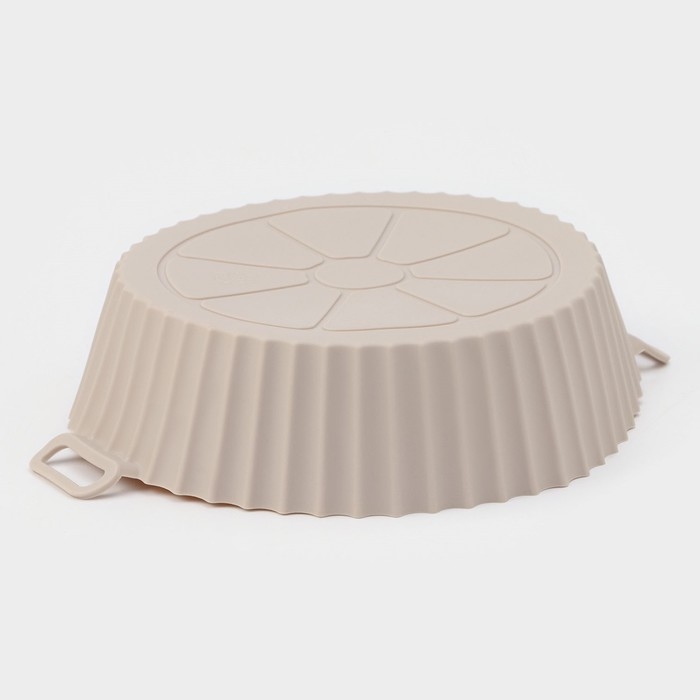 Форма для запекания в аэрогриле Доляна, силикон, d=21,5 см, цвет бежевый Форма для запекания в аэрогриле Доляна, силикон, d=21,5 см, цвет бежевый