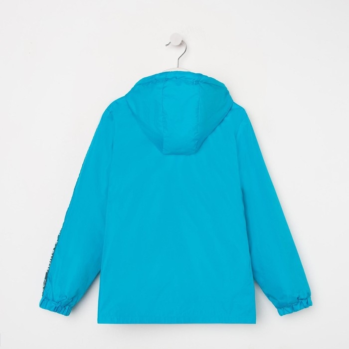 Ветровка детская, цвет бирюзовый, рост 122-128 см