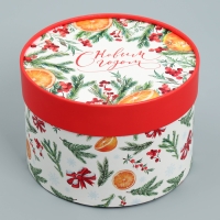 Набор шляпных коробок 3 в 1 &laquo;Акварельный&raquo;, 16 х 10, 14 х 9, 13 х 8.5 см, Новый год