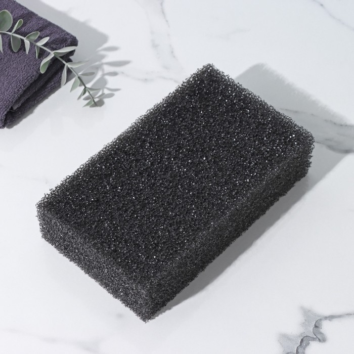 Губка для тела «Секрет красоты», жёсткая, антицеллюлитная, цвет черный Губка для тела «Секрет красоты», жёсткая, антицеллюлитная, цвет черный