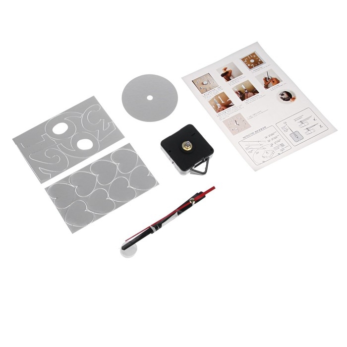 Часы настенные интерьерные, 3d Часы настенные интерьерные, 3d "Сердечки", бесшумные, наклейка, большие, d-40 см