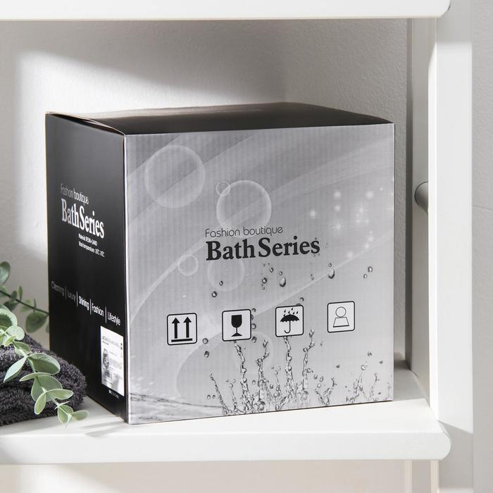 Набор аксессуаров для ванной комнаты &laquo;Стиль&raquo;, 4 предмета (дозатор, мыльница, 2 стакана), цвет серый