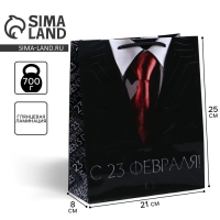 Пакет подарочный ламинированный вертикальный, упаковка, &laquo;Самому лучшему&raquo;, ML 21 х 25 х 8 см