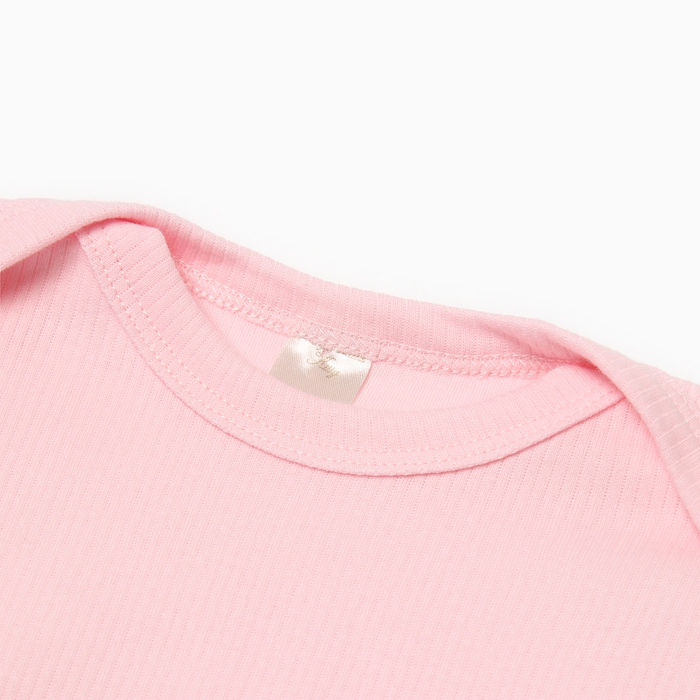 Боди детское с длинным рукавом, цвет розовый, рост 68