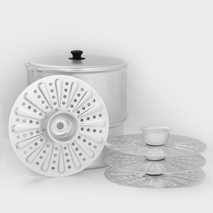 Манты-казан, 10 л, с 4 дисками, d=33 см, металлическая крышка Манты-казан, 10 л, с 4 дисками, d=33 см, металлическая крышка