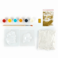 Магниты из гипса на новый год своими руками &laquo;Змейка с варежкой&raquo;, новогодний набор для творчества, символ года 2025