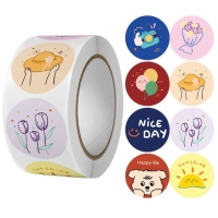 Наклейка бумага "Счастливые моменты" d=2,5 см 500 шт в рулоне 3х6,5х6,5 см Наклейка бумага "Счастливые моменты" d=2,5 см 500 шт в рулоне 3х6,5х6,5 см