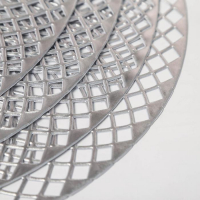 Салфетки сервировочные на стол Доляна &laquo;Вира&raquo;, 4 шт, d=38 см, цвет серебряный