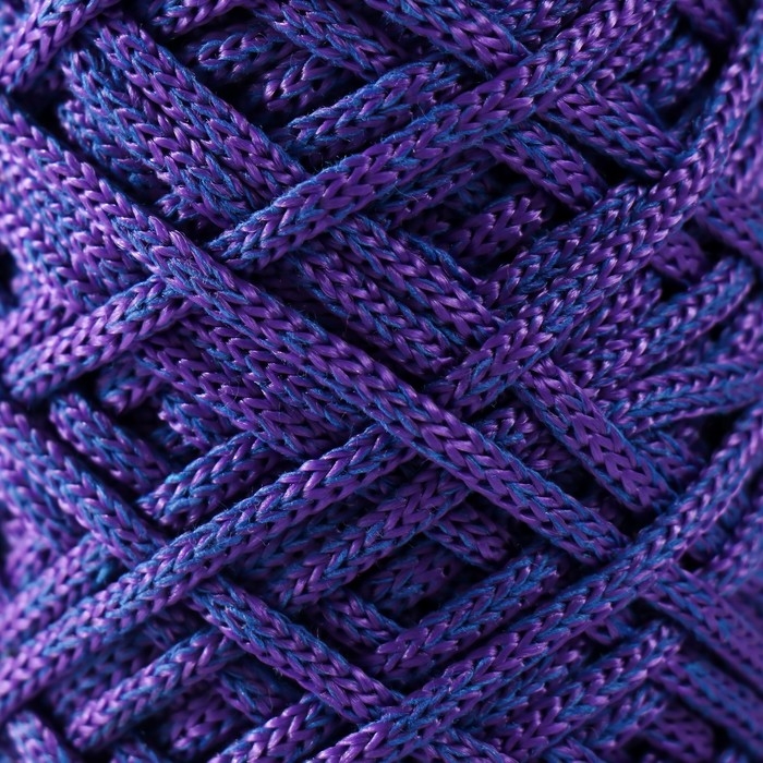Шнур для вязания 35% хлопок,65% полипропилен 3 мм 85м/160&plusmn;10 гр (Сапфир/фиолетовый)