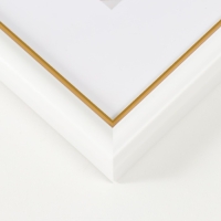 Фоторамка пластик "МИРАМ" 15х15 см, 636461-3, белый с золотом (пластиковый экран)