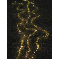 Гирлянда &laquo;Нить&raquo; 20 м роса, IP20, серебристая нить, 200 LED, свечение тёплое белое, 12 В