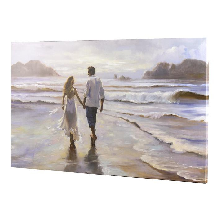 Картина на холсте "Влюблённые на берегу" 60*100 см