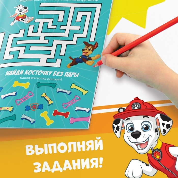 Альбом гравюр &laquo;Цветные гравюры.Раскрась и играй&raquo;, 8 гравюр, 12 стр., Щенячий Патруль