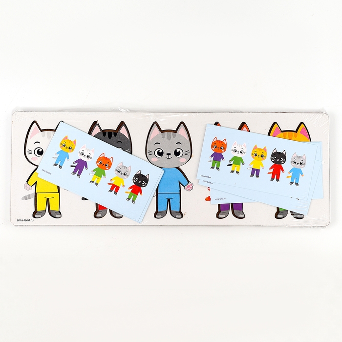 Головоломка деревянная для детей. Повтори по образцу &laquo;Котики&raquo;