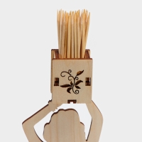 Салфетница деревянная &laquo;Вечерний наряд&raquo;, с подставкой под зубочистки, 25&times;13&times;13 см