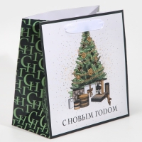 Пакет подарочный новогодний ламинированный квадратный &laquo;Подарочки под ёлкой&raquo;, 22 х 22 х 11 см, Новый год