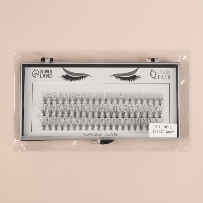 Набор накладных ресниц «Классика», пучки, 10, 12, 14 мм, толщина 0,1 мм, изгиб C, 10 D Набор накладных ресниц «Классика», пучки, 10, 12, 14 мм, толщина 0,1 мм, изгиб C, 10 D