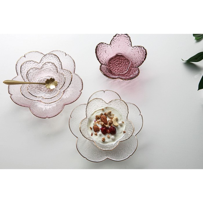 Салатник стеклянный фигурный &laquo;Фиалка&raquo;, 280 мл, 17&times;3,5 см