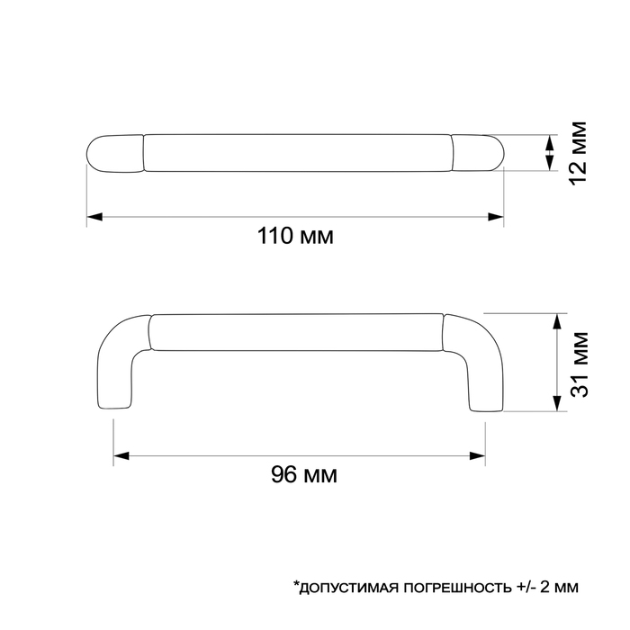 Ручка-скоба CAPPIO RSC015, м/о 96 мм, цвет коричневый Ручка-скоба CAPPIO RSC015, м/о 96 мм, цвет коричневый