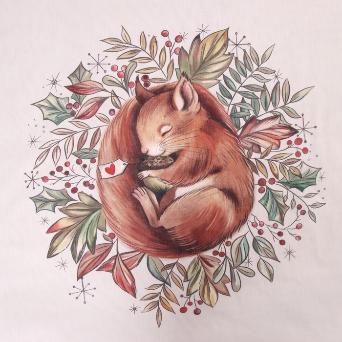 Комплект постельного белья Комплект постельного белья "Этель" 1,5 сп Белочка 143х215 см, 150х214 см, 50х70 см -1 шт, 100 % хлопок