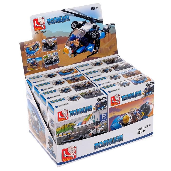 Конструктор &laquo;Полицейский транспорт&raquo;, 4 вида, цвет МИКС