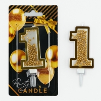Свеча для торта, цифра с шейкером &laquo;1&raquo; , 9,5 х 4 см